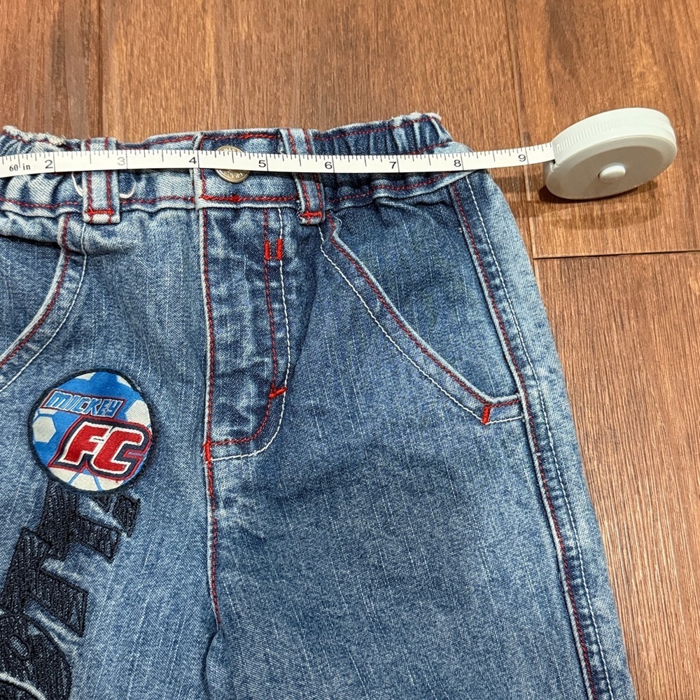 Kids' Blue Jeans with Mickey Soccer Patches - Picture 6 of 7